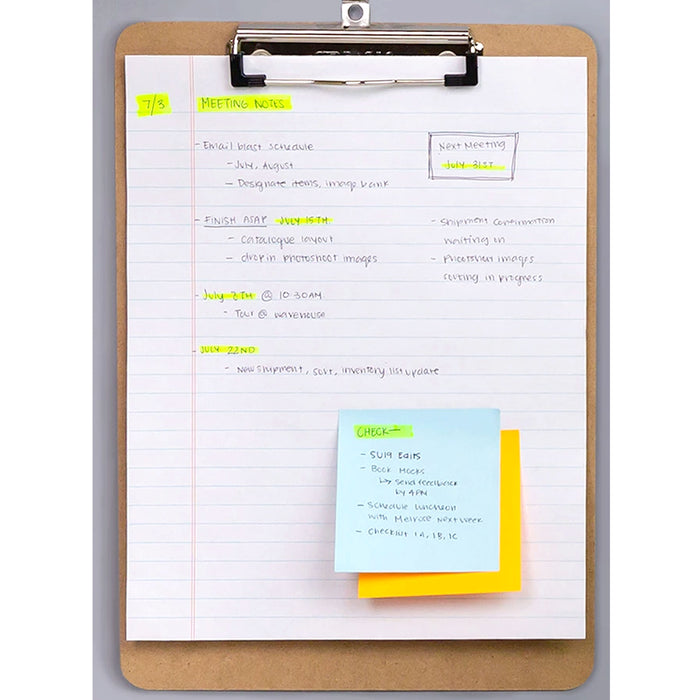 2 Recycled Hardboard Clipboard Wood Low Profile Clip Board 9x12.5" Nurse Office