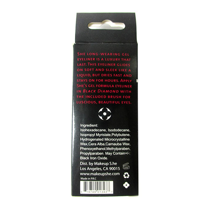 2 Black Gel Eyeliner Liquid Waterproof Brush Pen Pencil Smokey Eye Liner Make Up