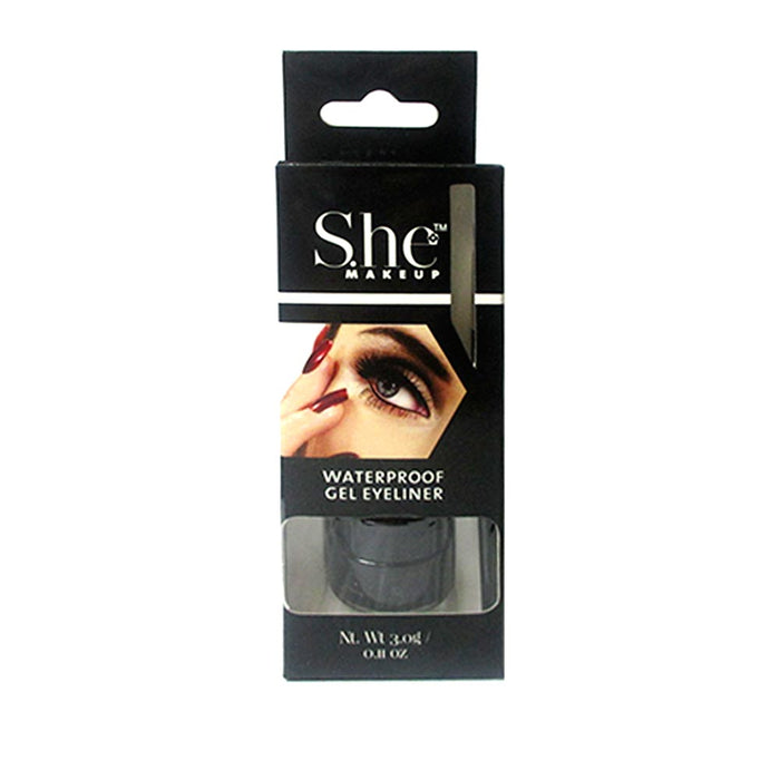 2 Black Gel Eyeliner Liquid Waterproof Brush Pen Pencil Smokey Eye Liner Make Up