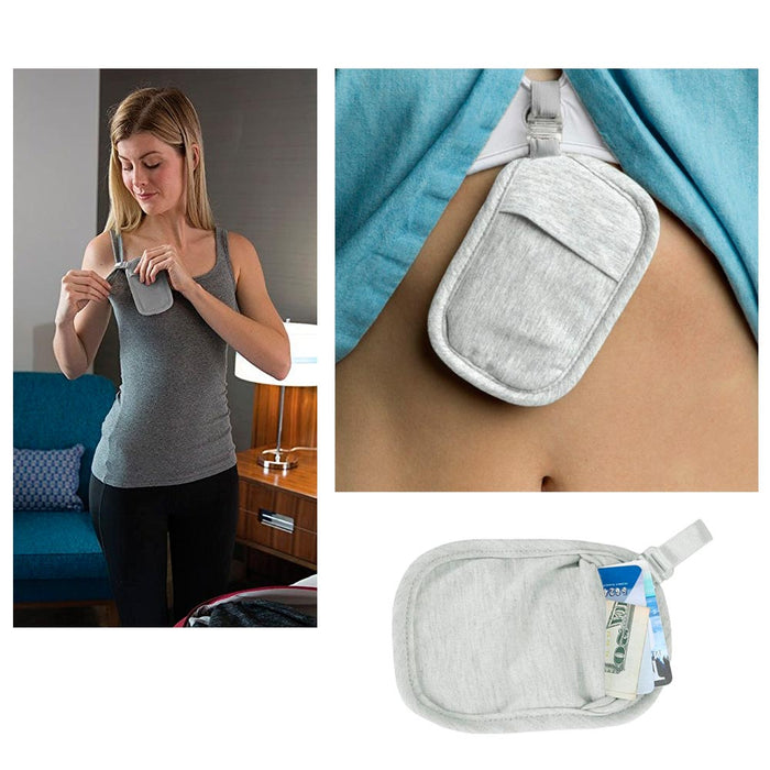 Under Clothes Travel Money Pouch Slim Protect Cash Credit Cards Travel Documents