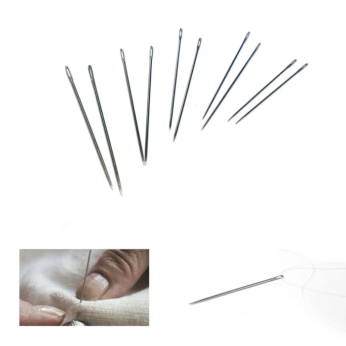108 Pc Assorted Hand Sewing Needle Set Self Threading Thread Embroidery Threader