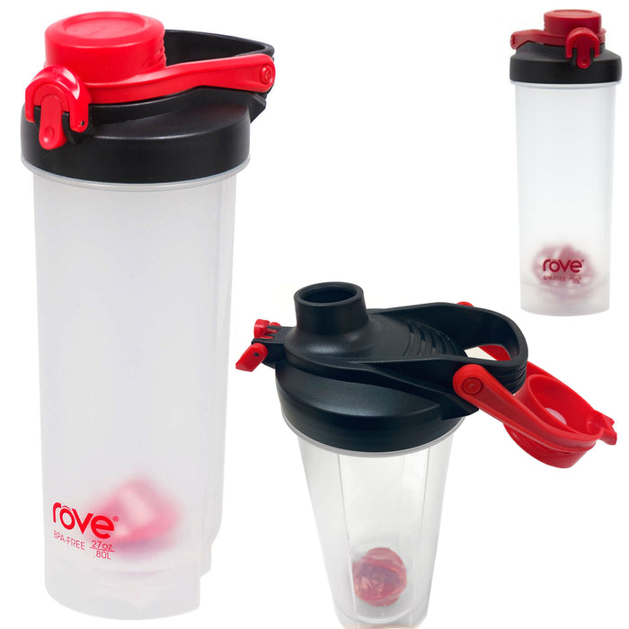 1 Bottle Classic 28 Oz Shaker Mixer Blender Cup Loop Top Protein Fitness Sports