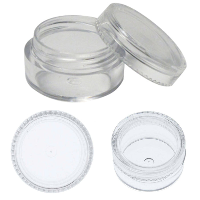 20 Pcs Clear Balm Cosmetic Jars Screw-On Lids Makeup Empty Plastic Container Pot