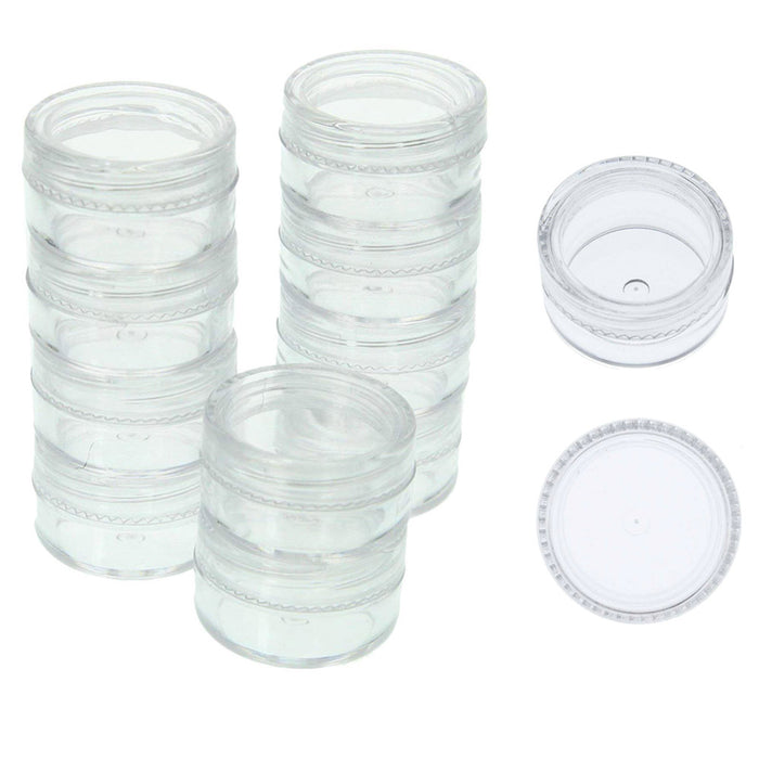 20 Pcs Clear Balm Cosmetic Jars Screw-On Lids Makeup Empty Plastic Container Pot