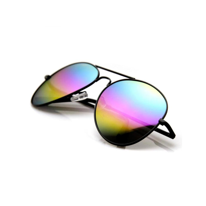 Pilot Sunglasses Rainbow Lens Metal Frame Vintage Fashion Retro Shades UV400 New