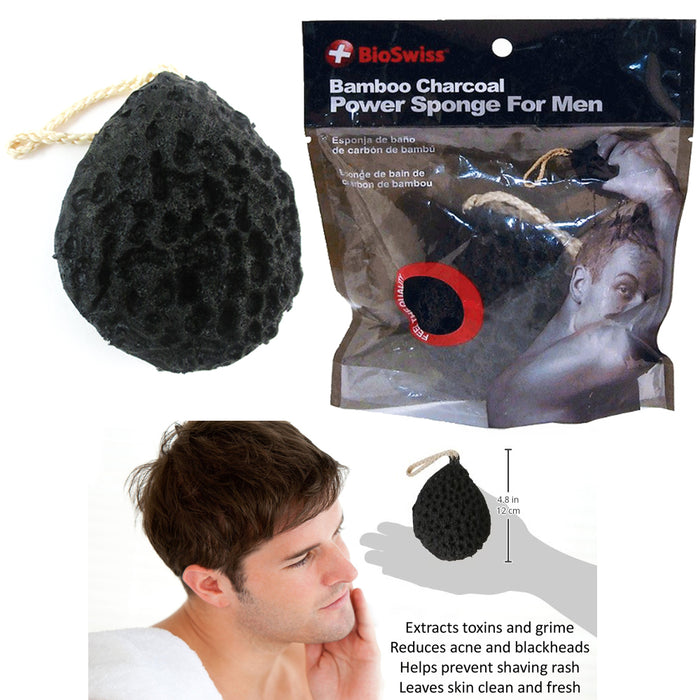 2 Charcoal Konjac Sponge Cleansing Puff Natural Skin Care Exfoliator Body Scrub