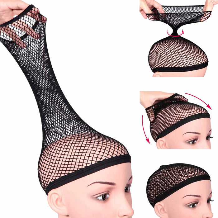 4 Pc Hair Elastic Wig Cap Fishnet Liner Weaving Mesh Stocking Snood Sleep Net