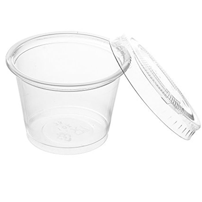 2.5 oz Clear Plastic Souffle Portion Cups  Jelly Shot Glasses w/Lid 64 Sets
