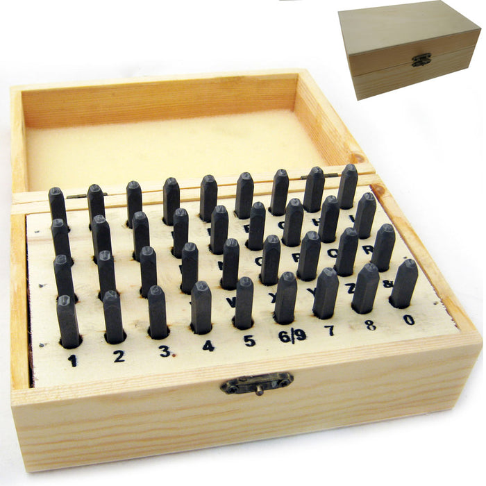 36 PC Number Letter Punch 3MM Set Stamp Metal Steel Stamping Alphabet Tool New !