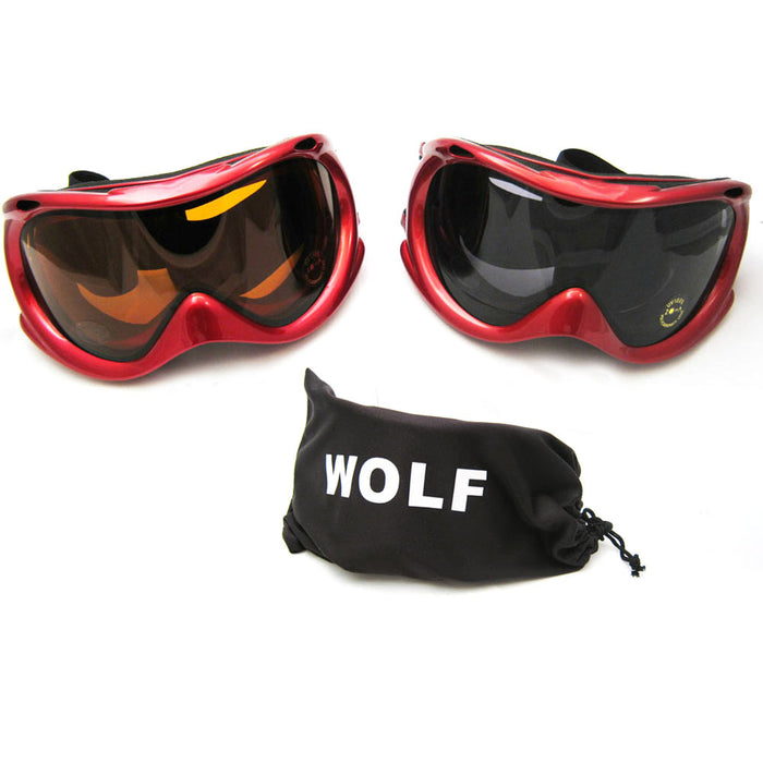 Dustproof Goggles Motorcycle Ski Snowboard Lens Sunglasses Anti-fog Mens Womens