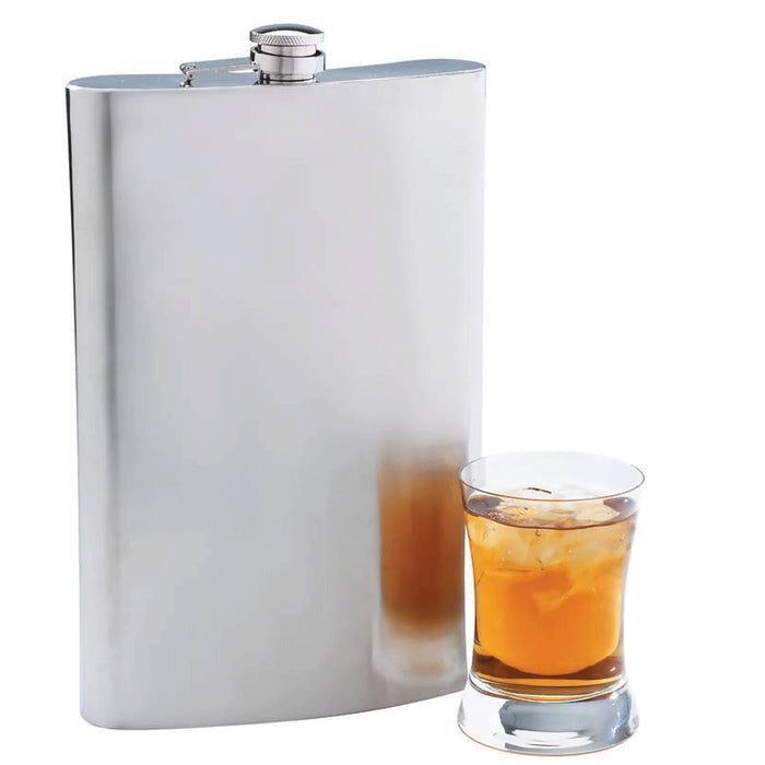Jumbo Flask 64 oz Stainless Steel Alcohol Drink Cap Large Party Novelty Gift Bar