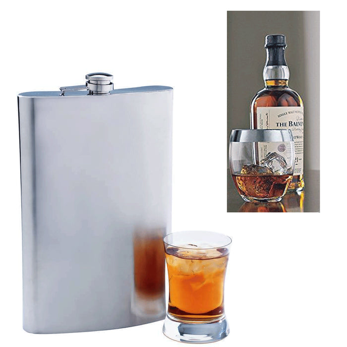 Jumbo Flask 64 oz Stainless Steel Alcohol Drink Cap Large Party Novelty Gift Bar