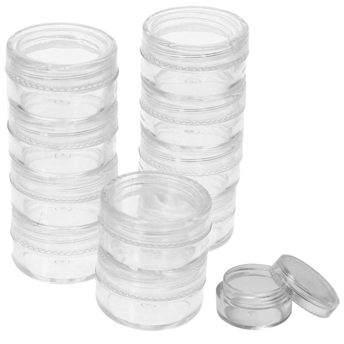20 Pcs Clear Balm Cosmetic Jars Screw-On Lids Makeup Empty Plastic Container Pot