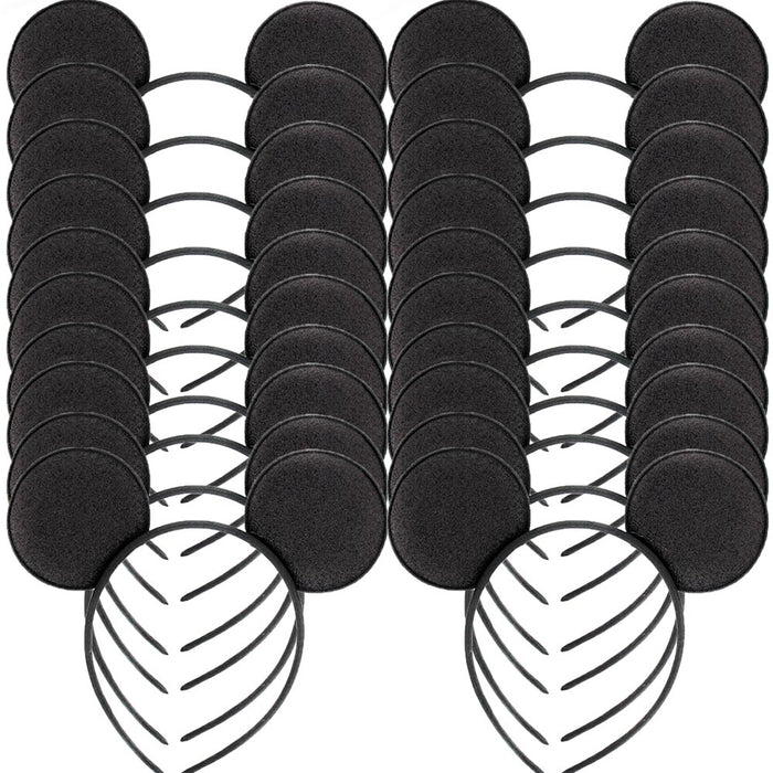 20 Pcs Black Minnie Mouse Ears Headbands Fashion Mickey Costume Party Head Band