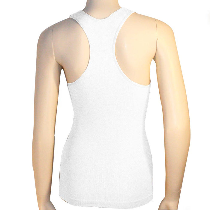 3 Women Seamless Cami White Racerback Tank Top Stretch Sleeveless Basic Sports