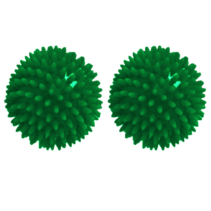 2 Pc Spiked Green Massage Fitness Yoga Exercise Gym Ball Rollers Hand Relief