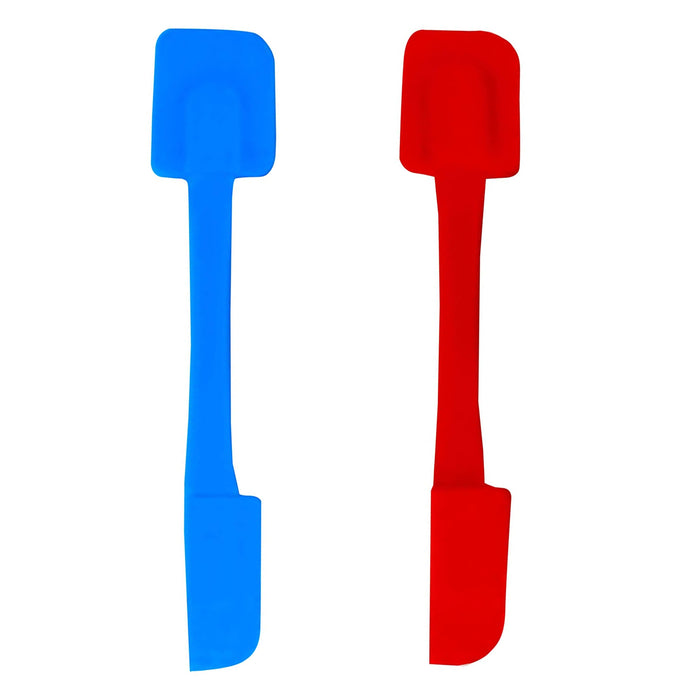 2pc Silicone Slim 2In1 Spoon Spatula Jar Scraper Cake Mixing Kitchen Tools Bake