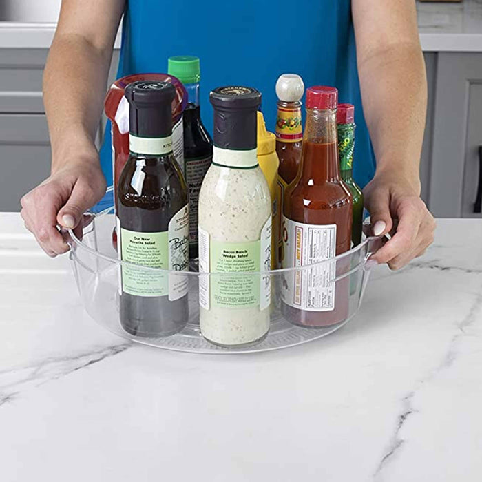 4 Pc Fridge Freezre Lazy Susan Turntable Refrigerator Food Storage Cabinet 11"