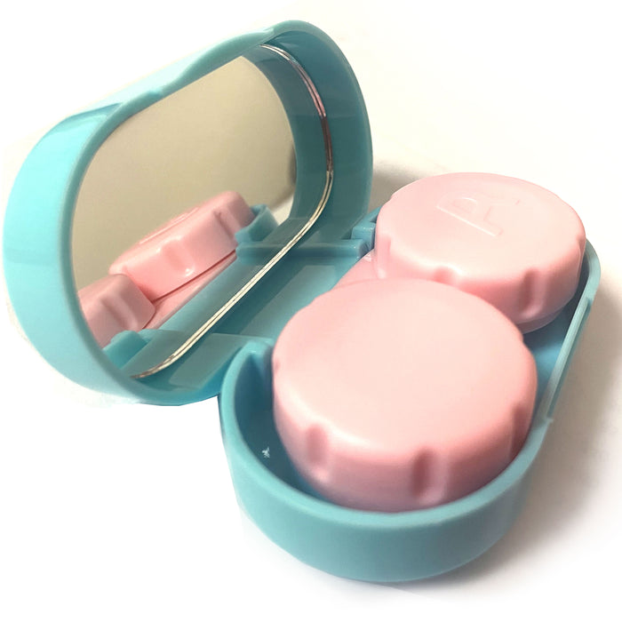 2 Packs Contact Lens Carrying Case Mirror Travel Kit Lens Container Storage Box