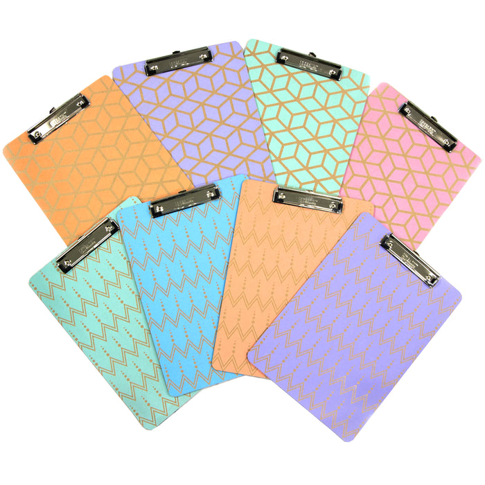 2x Retro Design Clipboards Standard Size Low Profile Clip Hard Wood Letter Paper