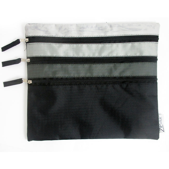 Triple Zippered Pouch Travel Cosmetic Bag Makeup Case Toiletry Coupon Organizer