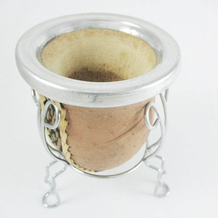 ARGENTINA MATE GOURD YERBA TEA CUP WITH STRAW BOMBILLA GAUCHO HANDMADE NEW 9778