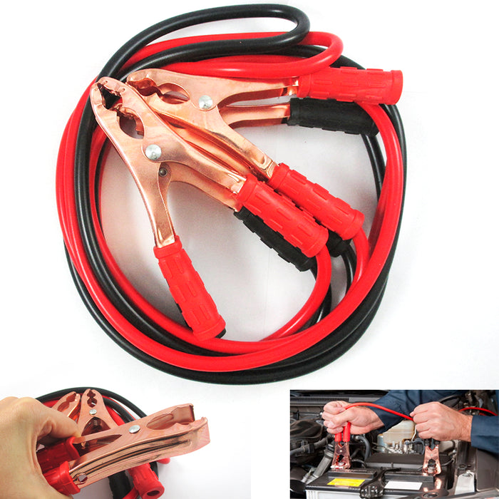 8ft Jump Cables 10 Gauge 300 AMP Booster Jumper Heavy Duty Car Van Clamps Start