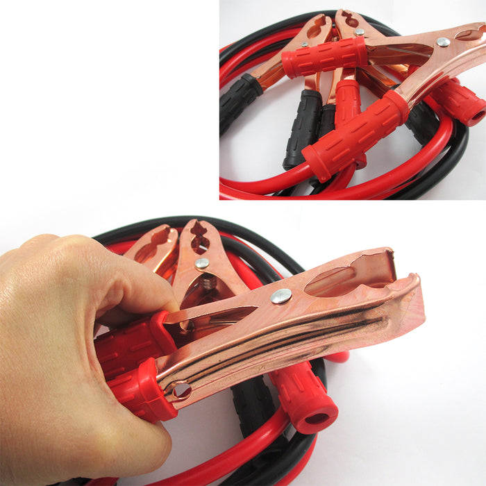 8ft Jump Cables 10 Gauge 300 AMP Booster Jumper Heavy Duty Car Van Clamps Start