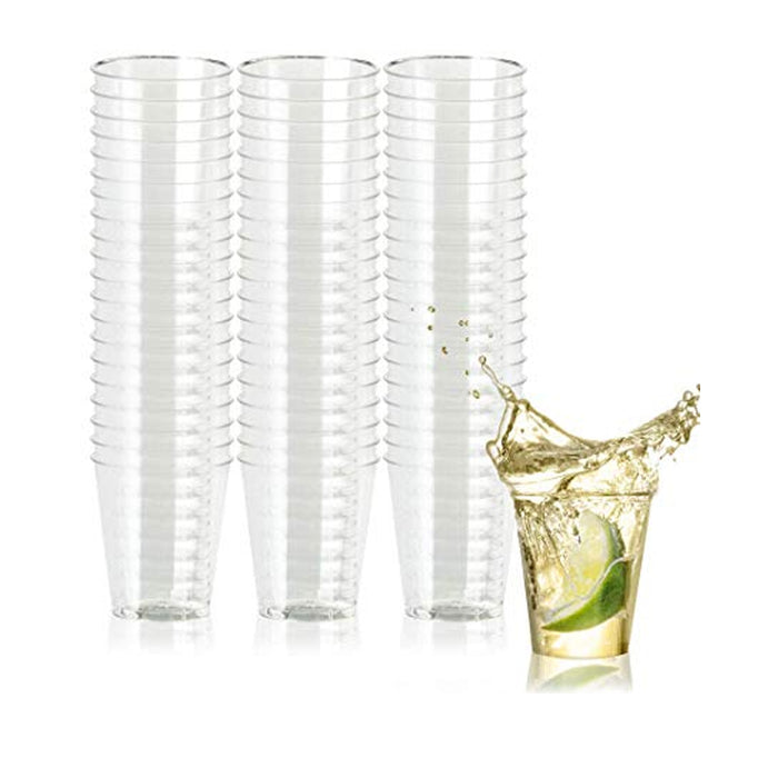 60 x Mini Shot Glasses Clear Hard Plastic 0.68 Oz 20ml Party Cups Catering Bar