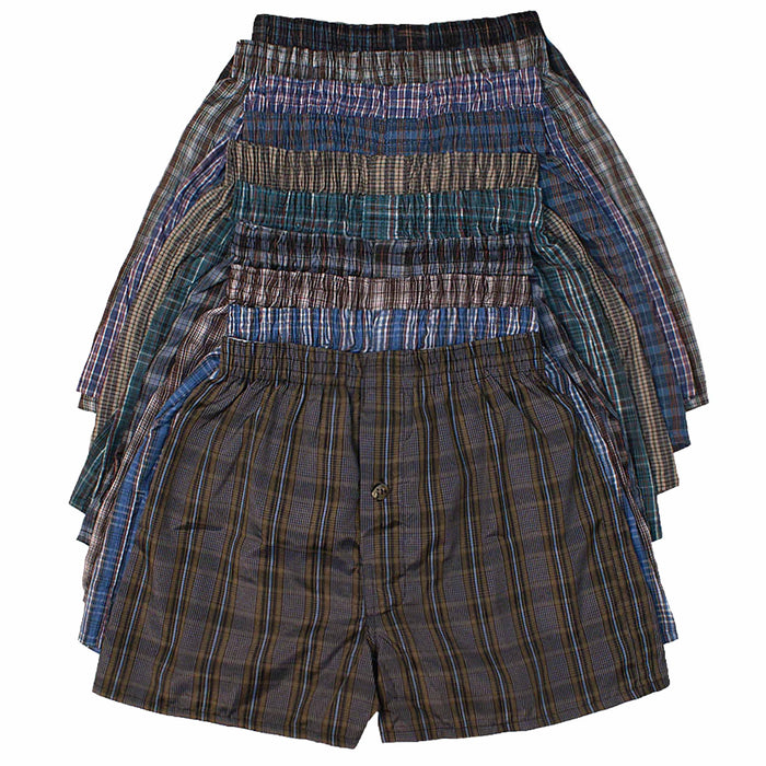 6 Knocker Boys Boxer Shorts Trunks Cotton Underwear Soft Underpants Plaid Size L
