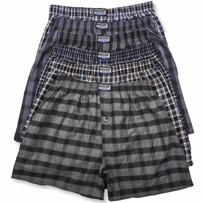 6 Boys Breathable Boxers Plaid Underpants Trunks Cotton Underwear Shorts Size M
