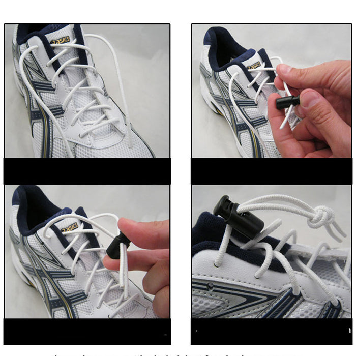 Elastic Shoe Laces Tie Fast Triathlon Marathon Running Run Shoelaces Relief Whte