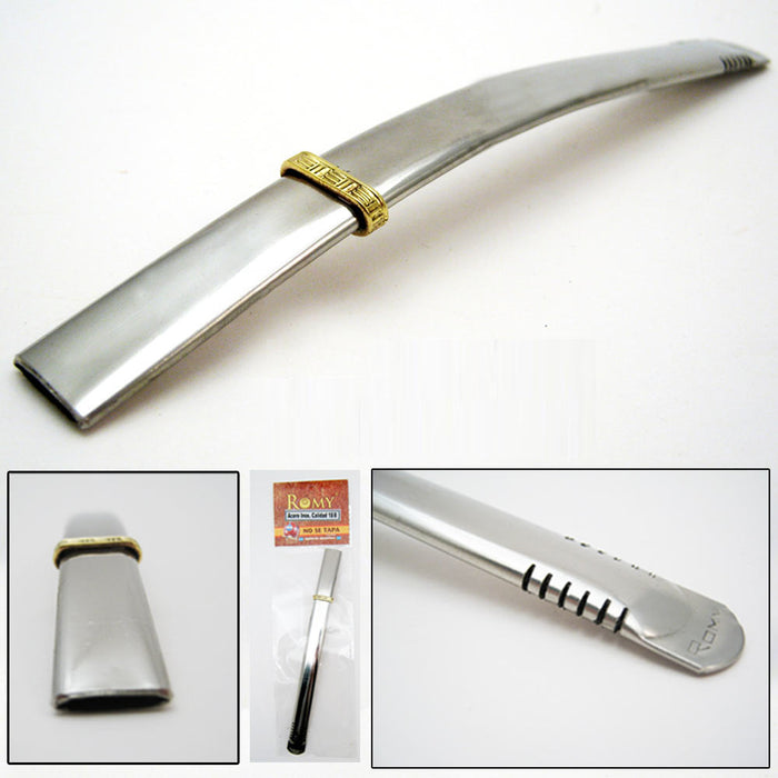 Stainless Steel Flat Straw Bombilla Filtered M24 Surgical steel ships from USA