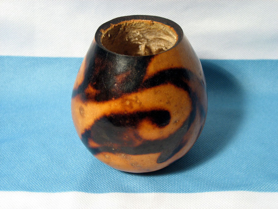 ARGENTINA MATE GOURD YERBA TEA WITH STRAW BOMBILLA HANDMADE HEALTHY DRINK 0041 !
