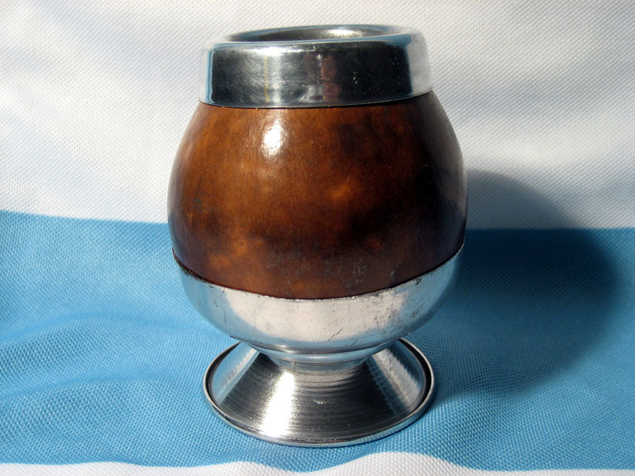 ARGENTINA MATE GOURD YERBA TEA WITH STRAW BOMBILLA HANDMADE ARTISAN DRINK 0048 !