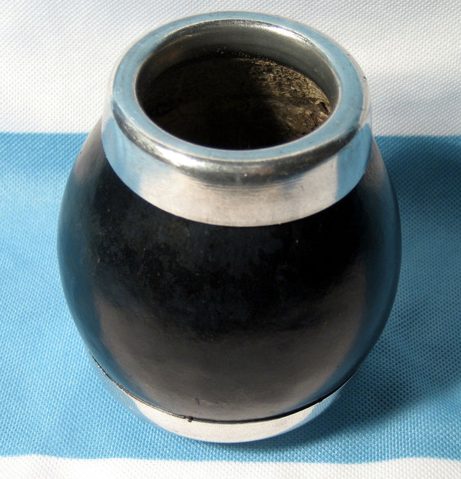 ARGENTINA MATE GOURD CUP YERBA TEA WITH STRAW BOMBILLA ARTISAN HANDMADE NEW 0034