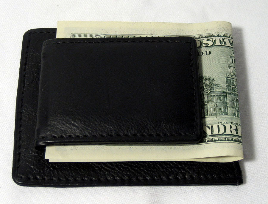 New Mens Genuine Leather Thin Money Clip Slim Wallet Money Credit Card ID Holder