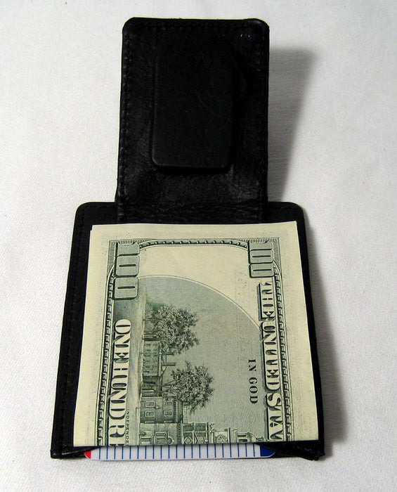 New Mens Genuine Leather Thin Money Clip Slim Wallet Money Credit Card ID Holder