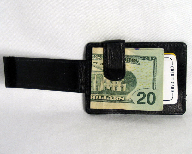 Genuine Leather Money Clip Wallet Belt Slim Double Sided Credit Card ID Pocket