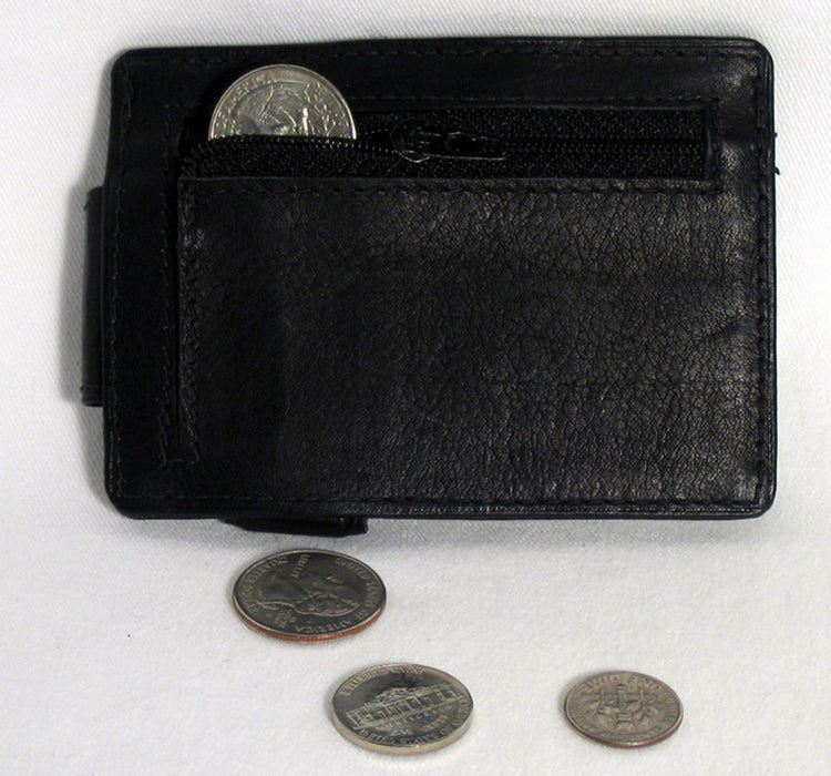 Genuine Leather Money Clip Wallet Belt Slim Double Sided Credit Card ID Pocket