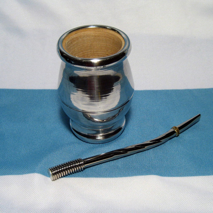 ARGENTINA MATE GOURD YERBA TEA CUP WITH STRAW BOMBILLA GAUCHO HERBAL DRINK 0145