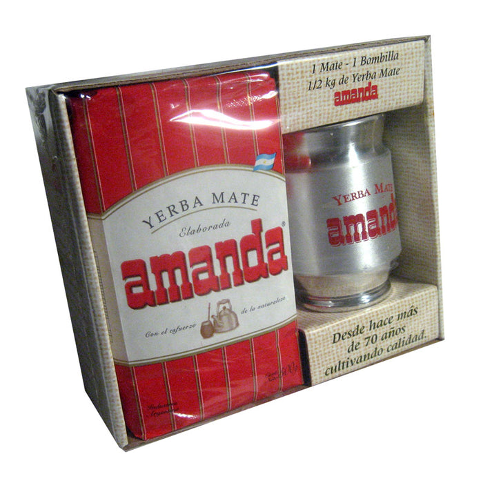 Mate Kit Gourd Cup Yerba Bombilla Straw Argentina Green Tea Amanda Leaf Bag Gift