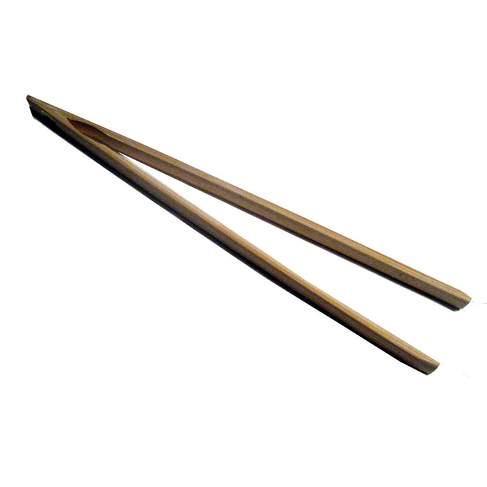 12" Bamboo Wood Toast Tong Wooden Toaster Safe Bacon Bagel Kitchen Chopstick New