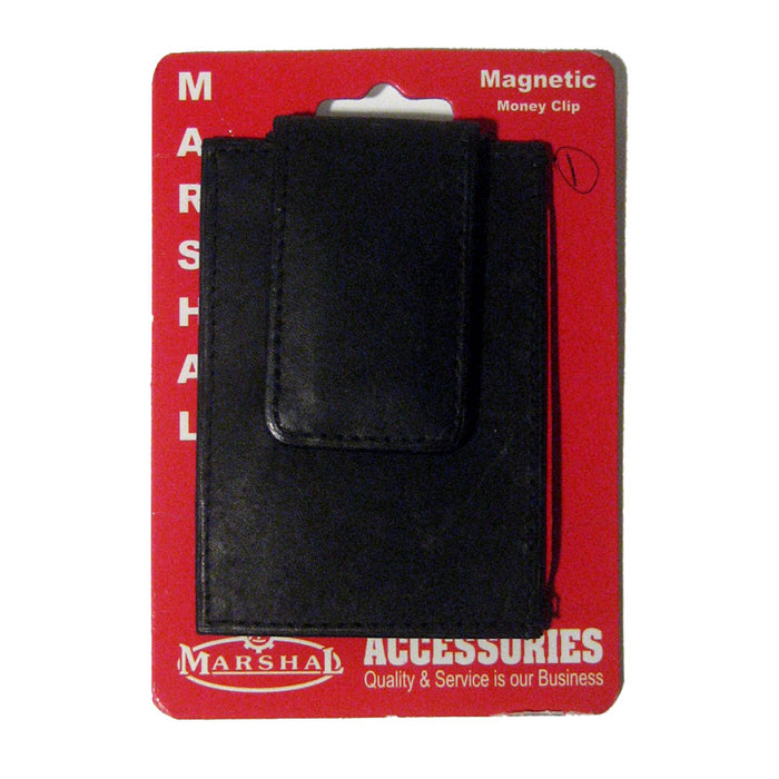 Mens Deluxe Black Leather Magnetic Money Clip Wallet Credit Card Slim ID Holder