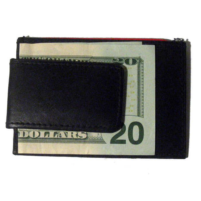 Mens Deluxe Black Leather Magnetic Money Clip Wallet Credit Card Slim ID Holder