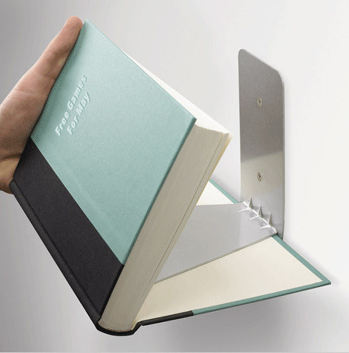Hidden Book Shelf Hang Conceal Wall Small Silver Invisible Floating Books Umbra