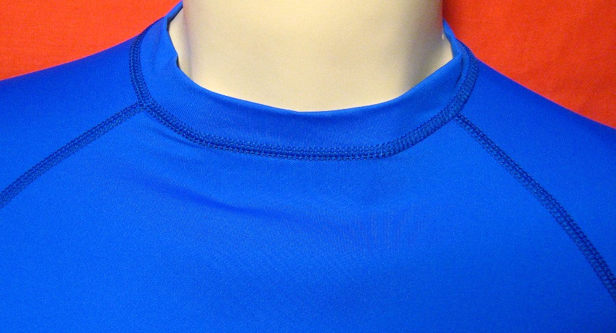 Men Rash Guard Surf Swim Shirt Water Sports SPF50+ Protection Tight Fit Blue NEW