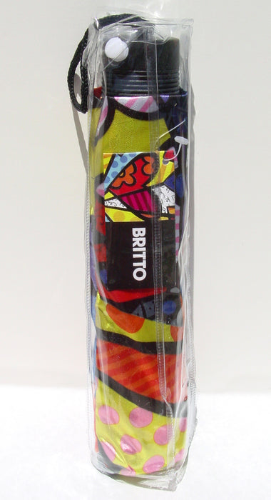 Romero Britto Umbrella Design Garden New Day Love Design Travel Folding Compact