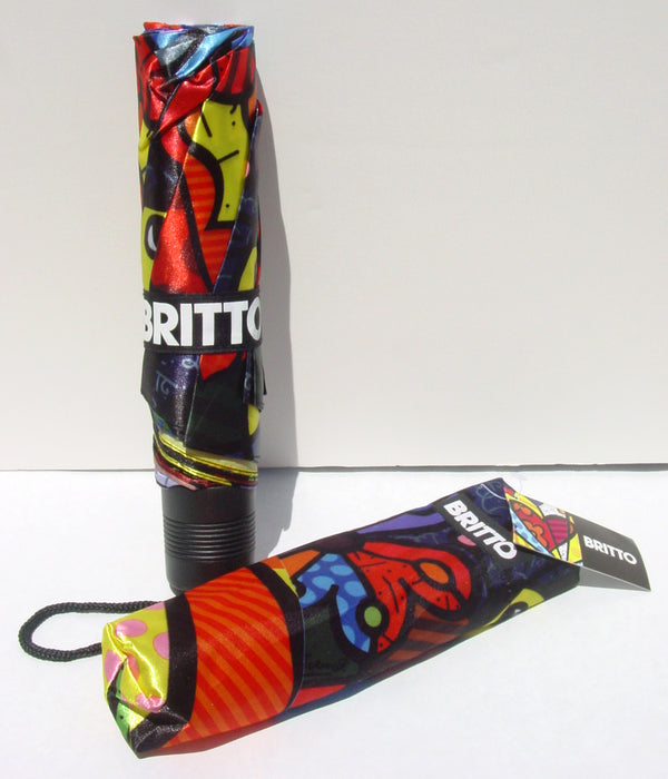 Romero Britto Umbrella Design Garden New Day Love Design Travel Folding Compact